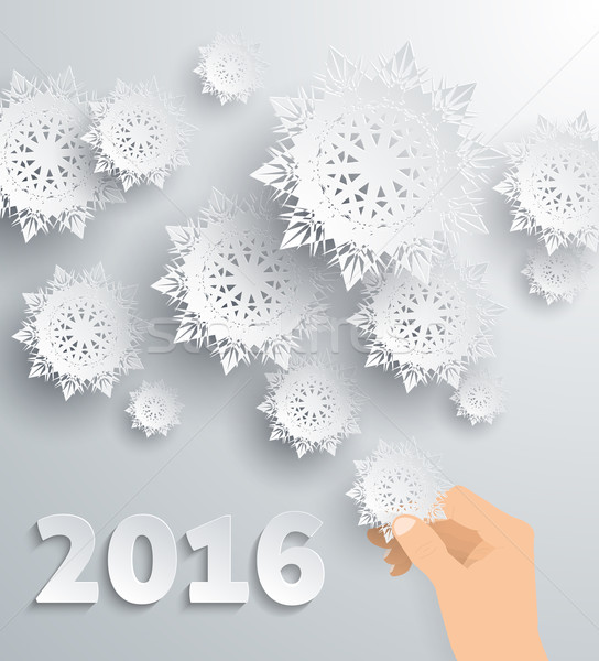Snowflake Background New Year 2016 Stock photo © robuart
