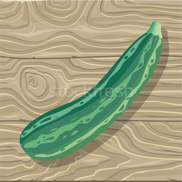 Zucchini on Wooden Background Vector Illustration Stock photo © robuart