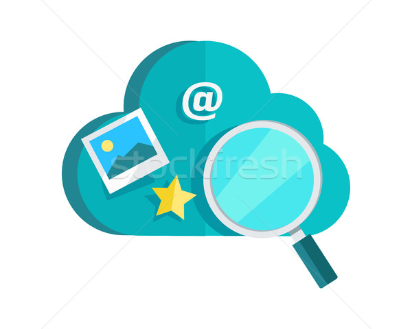 Protection des données nuage stockage informations recherche design [[stock_photo]] © robuart
