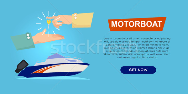 Stock photo: Buying Motorboat Online. Boat Selling. Web Banner.
