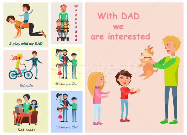 With Dad we are interested posters set of vector Stock photo © robuart
