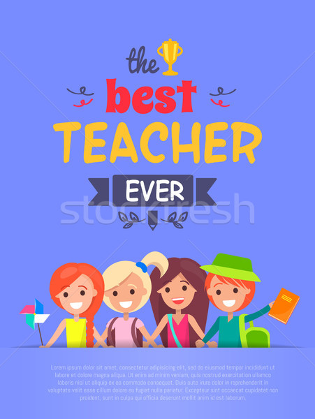 Best Teacher Ever Vector Illustration Light-purple Stock photo © robuart