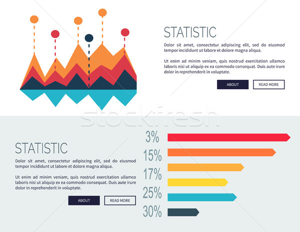 Statistisch presentatie gekleurd web pagina ontwerp Stockfoto © robuart