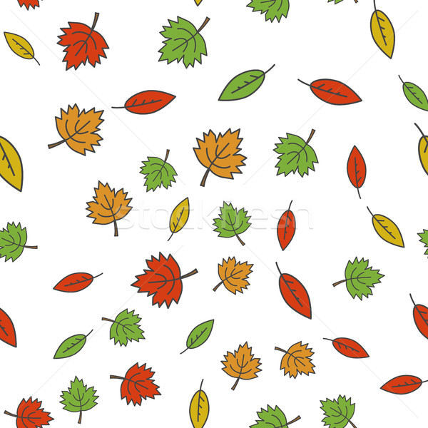 Autumn Colorful Tree Leaves Seamless Pattern. Stock photo © robuart