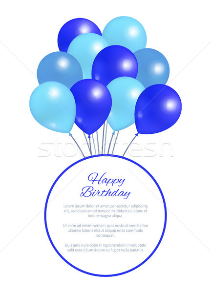 Happy Birthday Postcard Balloons Big Bundle Party Stock photo © robuart