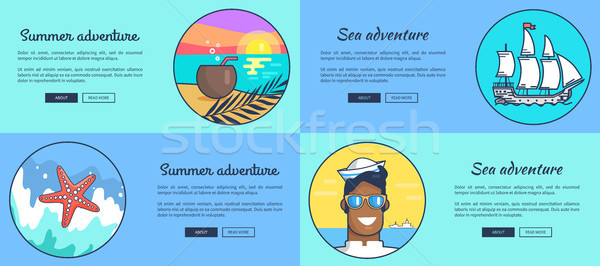 Summer Sea Adventures Vector Colorful Banner. Stock photo © robuart