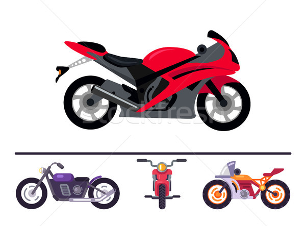 Best Stylish Sport and Classic Motorcycles Set Stock photo © robuart