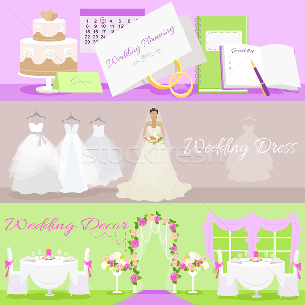 Wedding Planning Dress and Decor Concept Stock photo © robuart