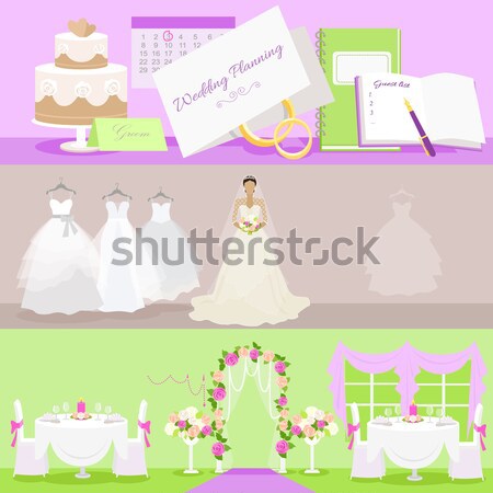 Wedding dress design flat style Stock photo © robuart