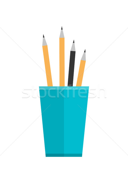Blue Glass with Pencils Stock photo © robuart