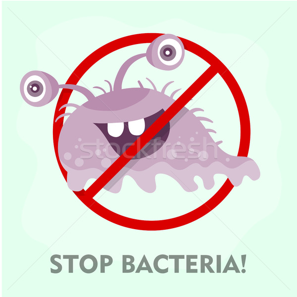 Stop Bacteria Cartoon Vector Illustration No Virus Stock photo © robuart