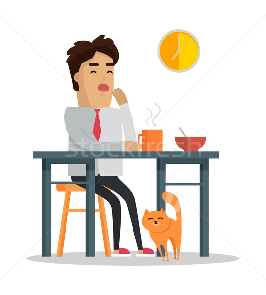 Fatigue After Work Day Flat Style Illustration  Stock photo © robuart