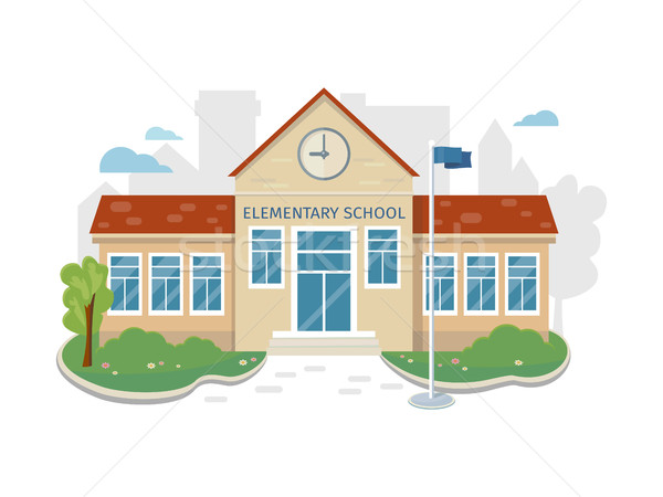 Best School Building Vector in Flat Style Design Stock photo © robuart