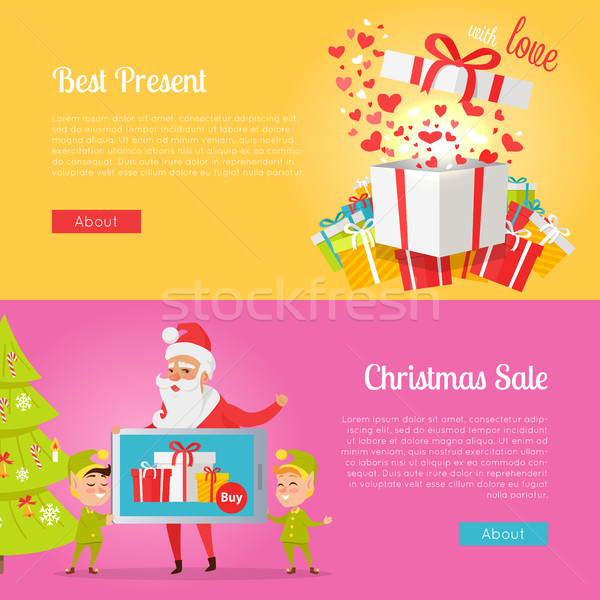 Poster of Best Presents with Love and Xmas Sale Stock photo © robuart