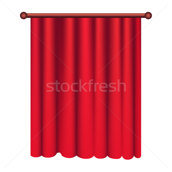Long Silk Red Theater Curtain Hangs on Cornice Stock photo © robuart