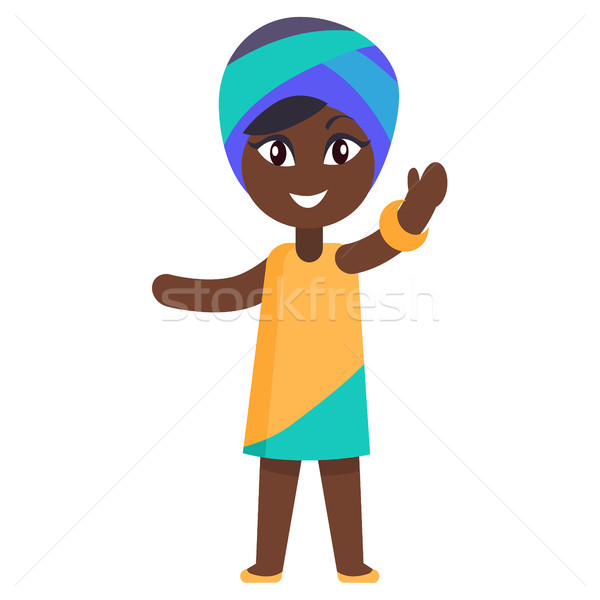Happy Little Afro-American Girl in Yellow Dress Stock photo © robuart