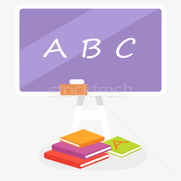 School Violet Blackboard with ABC and Books nearby Stock photo © robuart