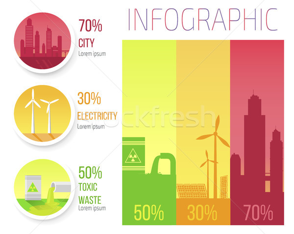 Oraş electricitate toxic deşeuri poster Imagine de stoc © robuart