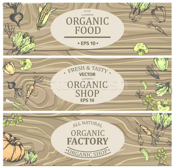 Organic Shop with Fresh Tasty Natural Food Posters Stock photo © robuart