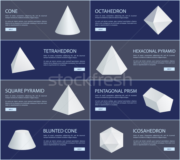 Octahedron and Tetrahedron White Figures Group Stock photo © robuart