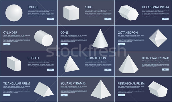 Sphere and Cube, Cone and Cuboid Geometric Set Stock photo © robuart