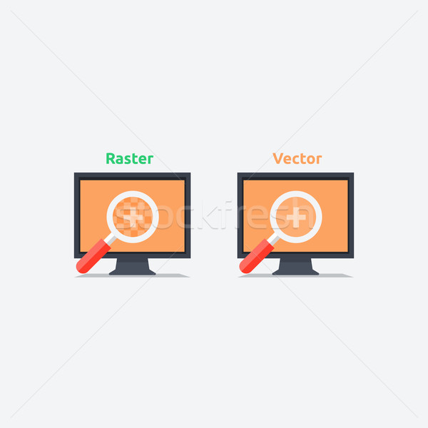 Difference between vector and raster format Stock photo © robuart