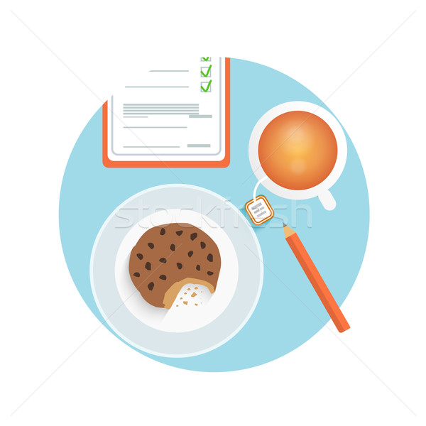 Healthy quick snack with cup of coffee, biscuit Stock photo © robuart