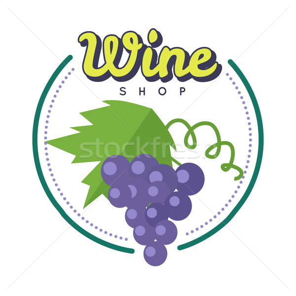Wine Shop Poster. Winemaking Concept Logo. Stock photo © robuart