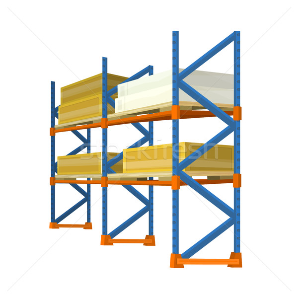 Warehouse Racks Loaded With Boxes And Crates Stock photo © robuart