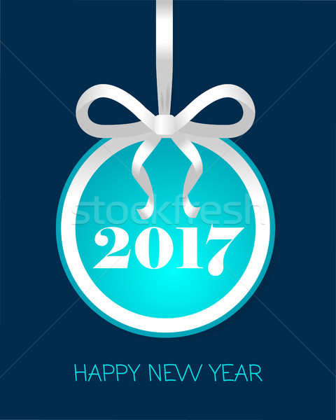 2017 Happy New Year Round Banner with Golden Bow Stock photo © robuart