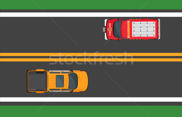 City Traffic Vector Concept with Cars On Highway Stock photo © robuart