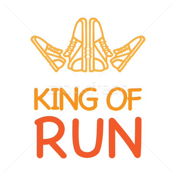 King of Run Motto with Logo Crown from Sneakers Stock photo © robuart