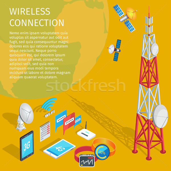 Kablosuz bağlantı yüksek kule sarı Stok fotoğraf © robuart