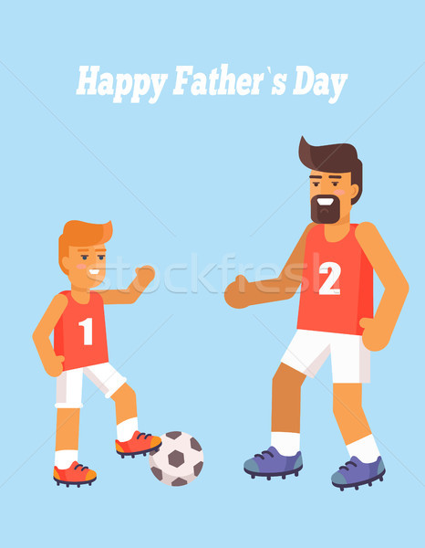 ストックフォト: 幸せな父の日 · ポスター · お父さん · ベクトル · 演奏