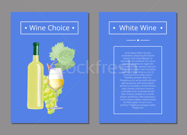 White Wine Choice with Text Vector Illustration Stock photo © robuart