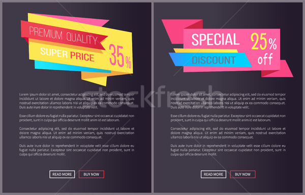 Premium Quality Super Price 35 Off Web Posters Set Stock photo © robuart