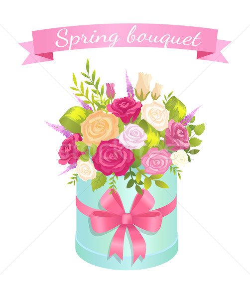 Spring Bouquet of Rose Flowers Pink Red and White Stock photo © robuart