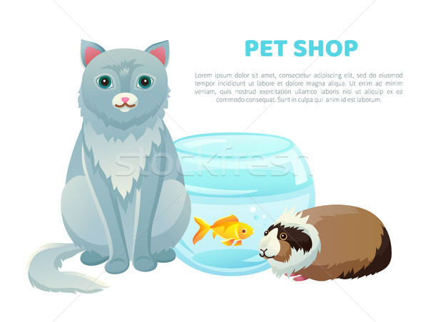Pet Shop Banner With Various Animals and Text Stock photo © robuart