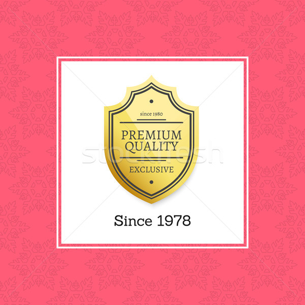 Prémium minőség 1980 exkluzív arany címke Stock fotó © robuart