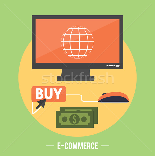 Stock photo: E-commerce infographic concept of purchasing
