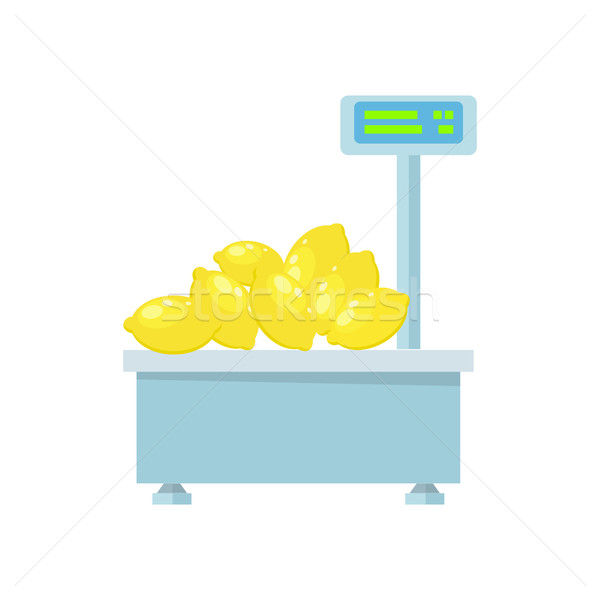 Сток-фото: электронных · рынке · масштаба · лимоны · синий · икона