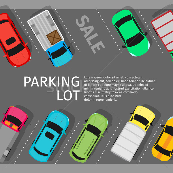 Parkolóhely felső kilátás város parkolás vektor Stock fotó © robuart
