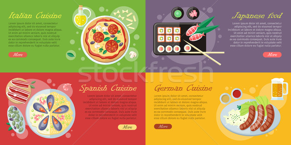 National Dishes and Drinks Web Banners. Vector Stock photo © robuart
