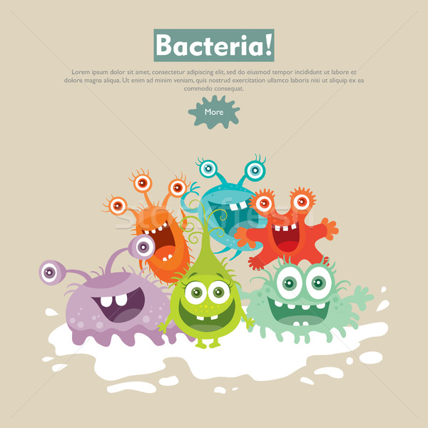 Bakterien Karikatur Vektor Web Banner Gruppe Stock foto © robuart