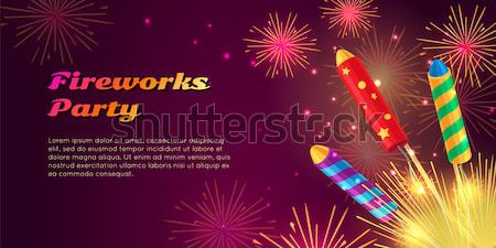 Organization of Fireworks Festival. Pyrotechnic Set Stock photo © robuart