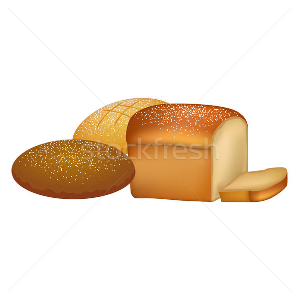 Delicious Fresh Bread Loafs with Sprinkles Set Stock photo © robuart