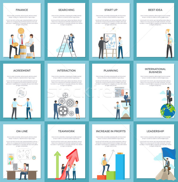 Business Posters Depicting Hard-Working Employees Stock photo © robuart