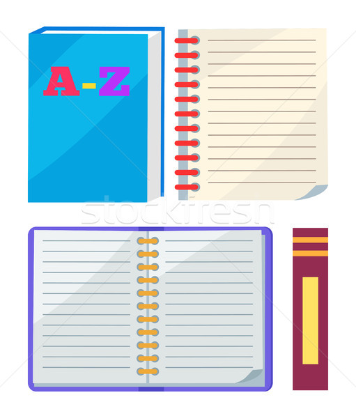 ABC Book or Copybook and Spiral Notebook Vector Stock photo © robuart