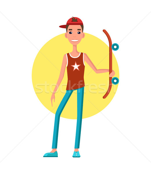 Young Skateboarder with Skateboard in Hand Skater Stock photo © robuart