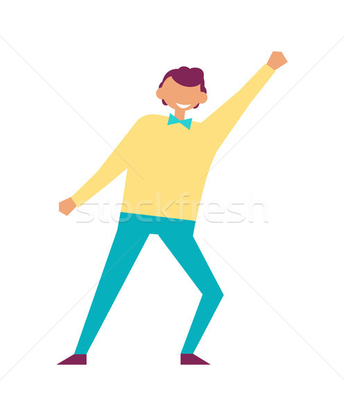 Happy Man Dance Birthday Party Vector Illustration Stock photo © robuart